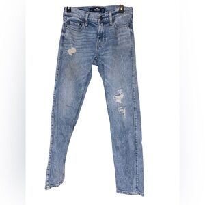 Hollister Men's Blue Distressed Skinny Jeans